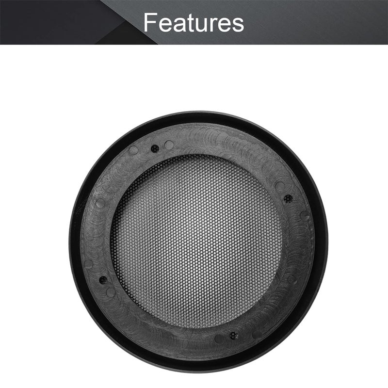 Fielect 2Pcs 4" Speaker Grill Cover Mesh Decorative Circle Woofer Guard Protector Cover Audio Accessories Black Cloth Cover with 8 Screws - Image 3